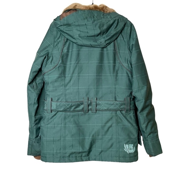 BURTON Dry Ride Faux Fur Lined Ski / Snow Coat Multi Zip Pockets Detachable Hood - Picture 3 of 16